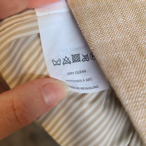 J Crew Womens Campbell Schoolboy Blazer 12 Linen Blend Jacket Beige Tan Nautical - Picture 7 of 11